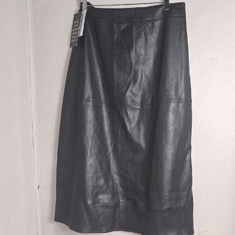 Black Midi Pencil Skirt for Work